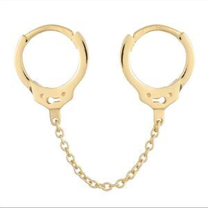 - New 925 Sterling Silver Pierced Handcuff Hoop Chain Earring